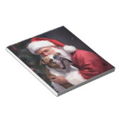 Bloc-note Pitbull avec le Père Noël Fête de Noël (Incliné)