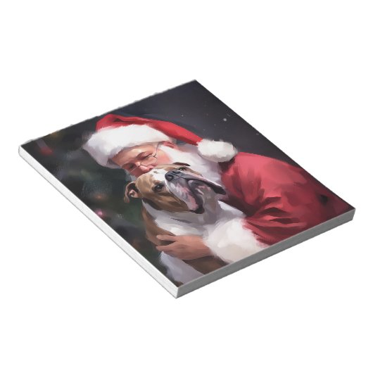 Bloc-note Pitbull avec Noël Festif du Père Noël (Incliné)