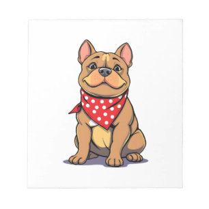 Bloc-note Pitbull Bouledogue Mignon avec Bandana Amoureux de