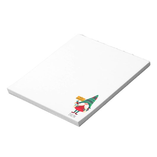 Bloc-note Placard de retenue Gnome mignon avec voeux (Tourné)