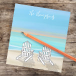 Bloc-note Plage Aquarelle Ocean Seashore Adirondddchers<br><div class="desc">Ce design comprend une plage de sable blanc, idéal pour la vie côtière cabine de maison de plage, un soleil de mer nautique, avec un dollar de coquillages d'eau de mer, un poisson étoile botanique nature faune, un mignon amusant créatif customisé, un minimaliste simple mignon fun, avec Vie marine océan...</div>
