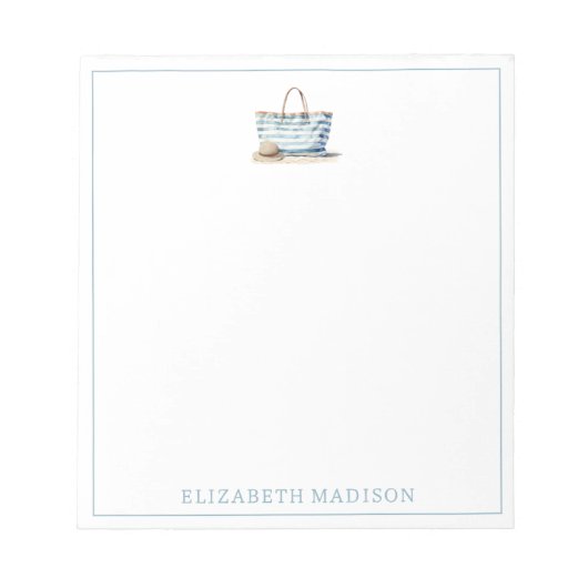 Bloc-note Plage Bleu et Bleu Blancs Fourre-tout (Devant)