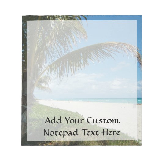 Bloc-note Plage de sable blanc avec palmier (Devant)
