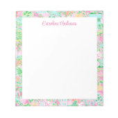 Bloc-note Plage rose et vert Palm (Devant)