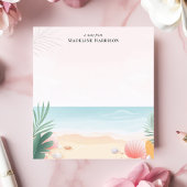 Bloc-note Plage tropicale Palm Trees Océan Nom personnalisé