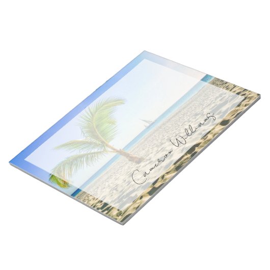 Bloc-note Plages tropicales | Bateau, Palmier, Aruba (Incliné)