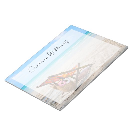 Bloc-note Plages tropicales | Chaise de plage sur sable (Incliné)