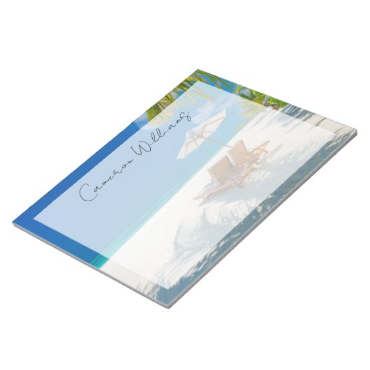 Bloc-note Plages tropicales | Plage de chaises longues Bora (Incliné)