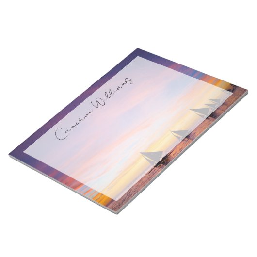 Bloc-note Plages tropicales | Sunset Sailboats, Phillipines (Incliné)