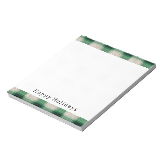 Bloc-note Plaid à la crème verte (Tourné)