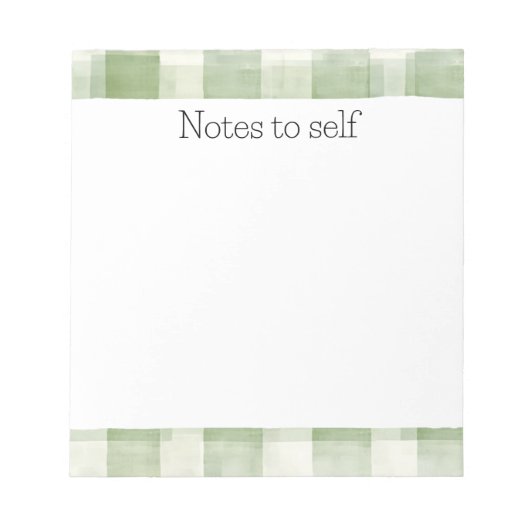 Bloc-note Plaid à la crème verte de la ferme (Devant)