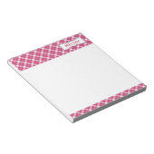 Bloc-note Plaid blanc et rose personnalisable (Incliné)