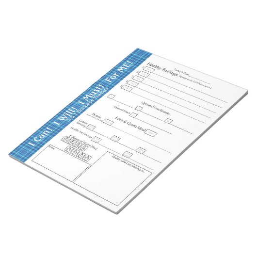 Bloc-note Plaid bleu turquoise "For ME" 5 Plus 1 Succès (Incliné)