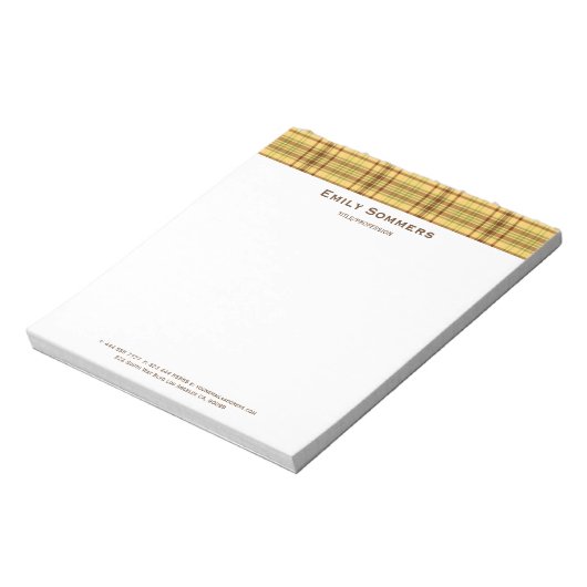 Bloc-note Plaid Brown Et Jaune (Tourné)
