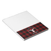 Bloc-note Plaids rouge et noir de style rustique Nom de fami (Incliné)