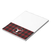 Bloc-note Plaids rouge et noir de style rustique Nom de fami (Tourné)