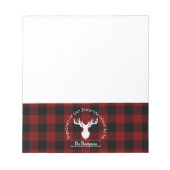 Bloc-note Plaids rouge et noir de style rustique Nom de fami (Devant)