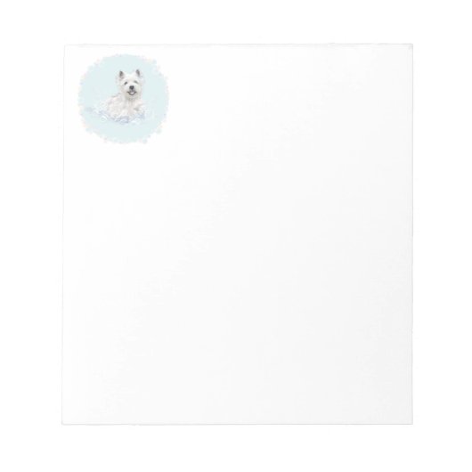 Bloc-note Plaisir du bain pour Westie (Devant)