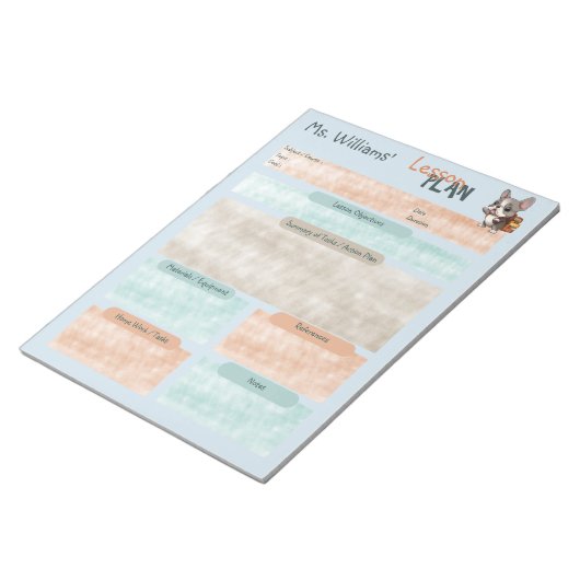 Bloc-note Plan de cours pour l'enseignant Ecole française de (Incliné)