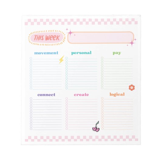 Bloc-note Plan de planification de bloc de temps (Devant)