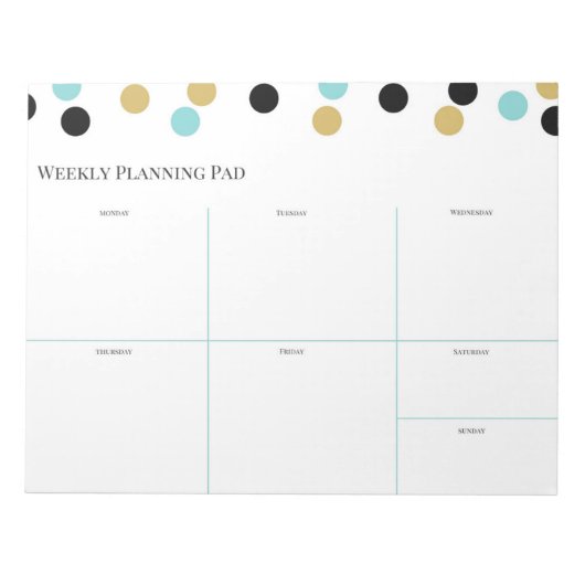 Bloc-note Plan de planification hebdomadaire (Devant)
