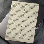 Bloc-note Plan de repas personnalisé Grocery Shopping List<br><div class="desc">Séjournez organisé avec ce bloc-notes personnalisé pour la planification de repas beige et la liste d'épicerie. Parfait pour préparer vos repas et garder trace de vos achats hebdomadaires.</div>