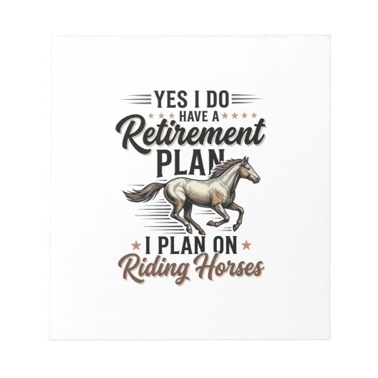 Bloc-note Plan de retraite Chevaux de selle Design de T-shir (Devant)
