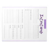 Bloc-note Plan d'intention d'autosoins (Devant)