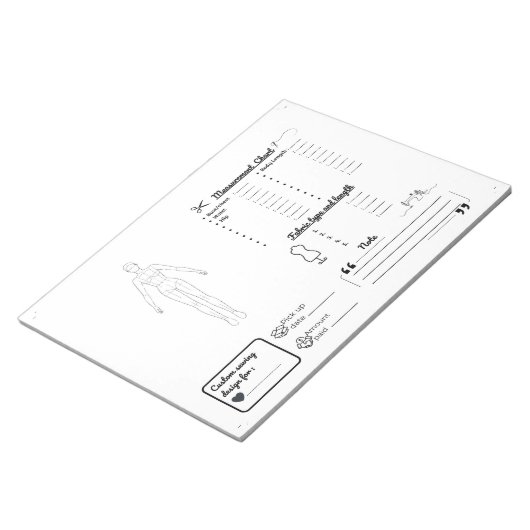Bloc-note Plan du projet de couture et suivi de mesure (Incliné)