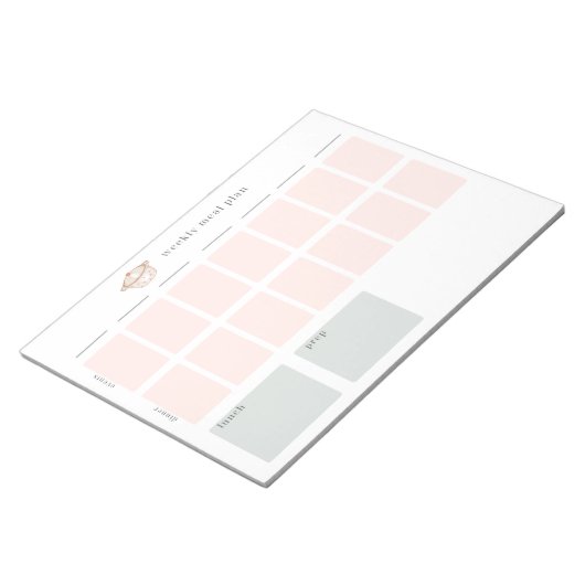 Bloc-note Plan hebdomadaire de planification des repas (Incliné)