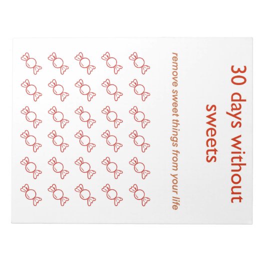 Bloc-note planificateur 30 jours sans sucre (Devant)