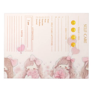 Bloc-note Planificateur à l'aquarelle rose et or pour le soi