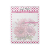 Bloc-note Planificateur annuel à fleurs roses (Tourné)