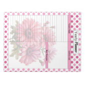 Bloc-note Planificateur annuel à fleurs roses (Devant)