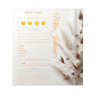 Bloc-note Planificateur classique de soins personnels en aqu
