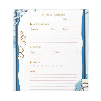Bloc-note Planificateur classique or pastel mignon bleu form