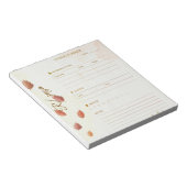 Bloc-note Planificateur classique or pastel mignon feuilles (Incliné)