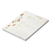 Bloc-note Planificateur classique or pastel mignon feuilles (Tourné)