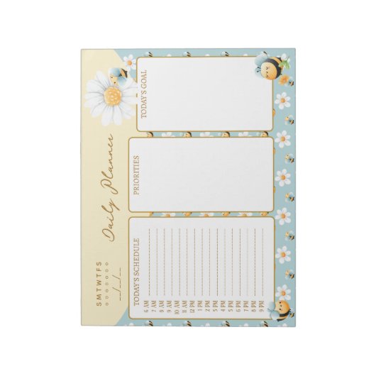 Bloc-note Planificateur d'abeilles mignon (Tourné)