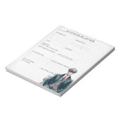 Bloc-note Planificateur d'affaires blanc et noir (Tourné)