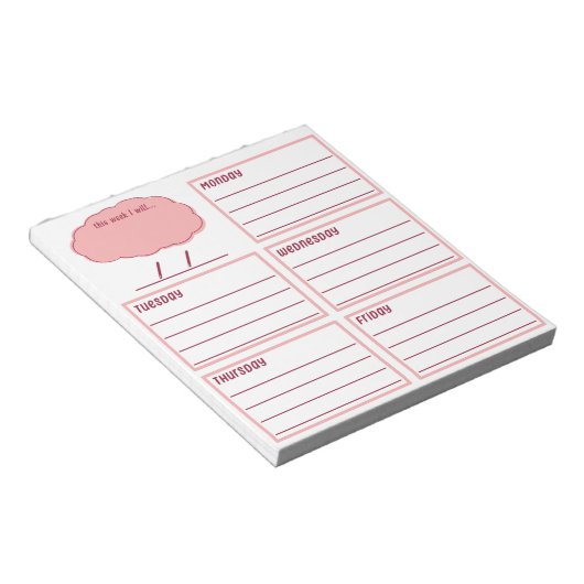 Bloc-note Planificateur de 5 jours (Incliné)