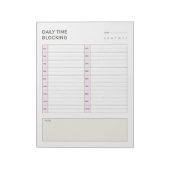 Bloc-note Planificateur de calendrier de blocage de temps qu (Tourné)