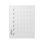 Bloc-note Planificateur de calendrier mensuel élégant (Tourné)