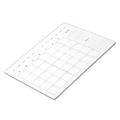 Bloc-note Planificateur de calendrier mensuel minimal vide (Incliné)