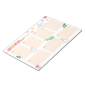 Bloc-note Planificateur de déjeuner hebdomadaire Style Bunny (Incliné)