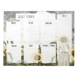 Bloc-note Planificateur de fantômes de tournesol