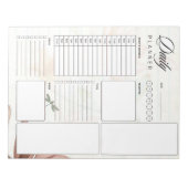 Bloc-note Planificateur de fleurs roses et libellule (Devant)