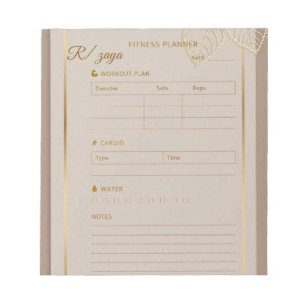 Bloc-note Planificateur de forme physique à l'aquarelle past