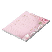 Bloc-note Planificateur de forme rose pastel or pâle (Tourné)