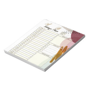Bloc-note Planificateur de jour de peinture de style moderne